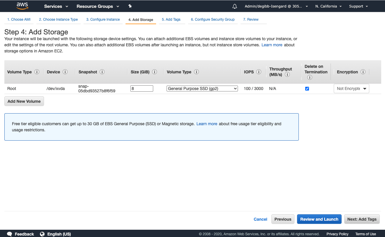 Choose Instance storage